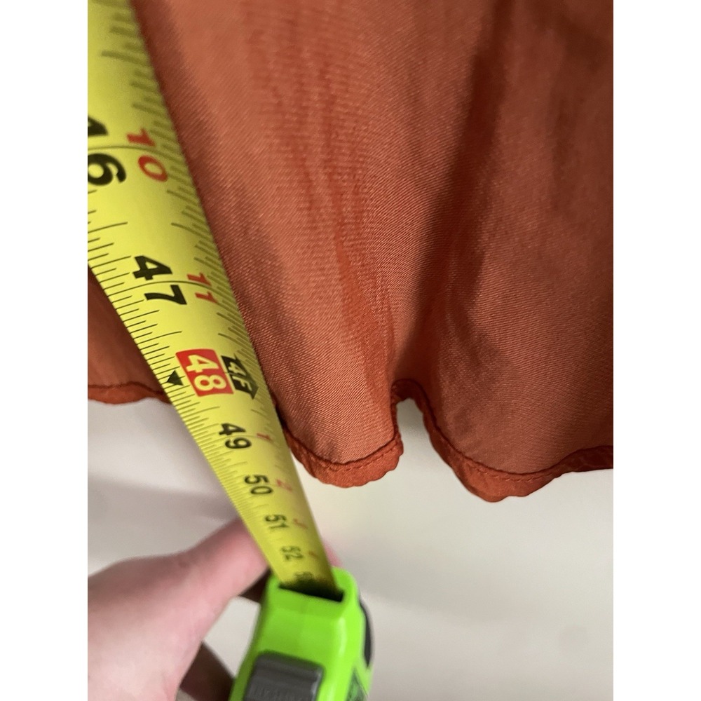 Francesca's SSFLUTTERS High-Low Tie-Front Midi Dress Burnt Orange Rust Small NWT - Picture 11 of 13